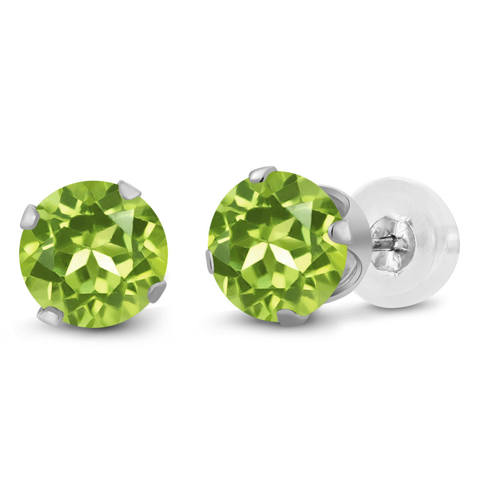 Peridot - August_Earrings in 10K White Gold