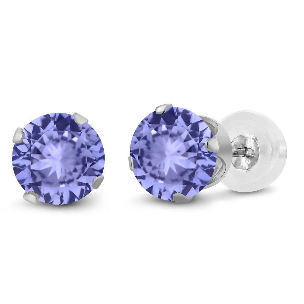 Tanzanite - December_Earrings in 10K White Gold