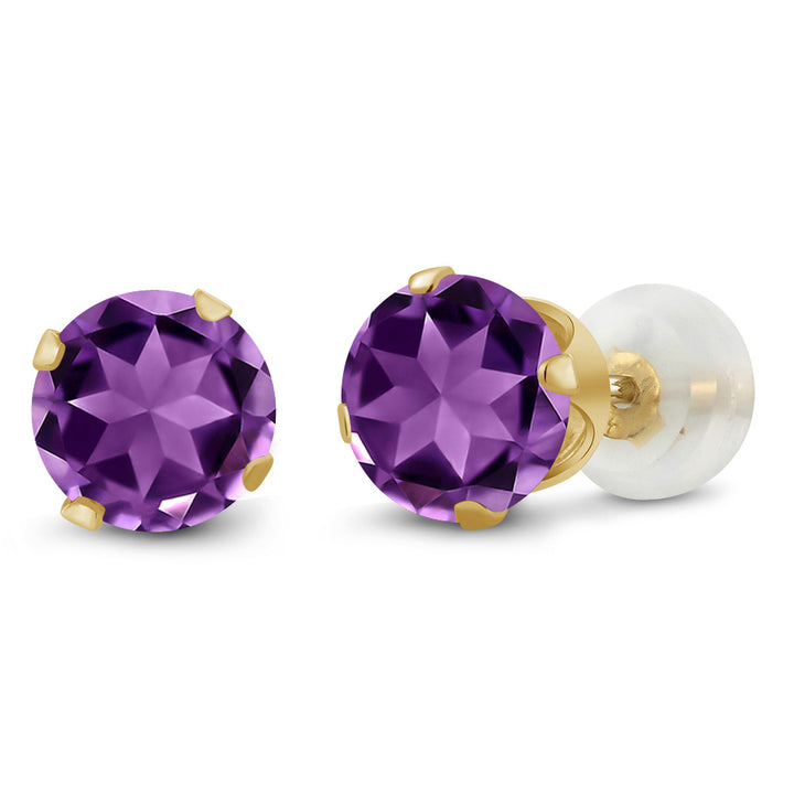 Amethyst - February_Earrings in 10K Yellow Gold