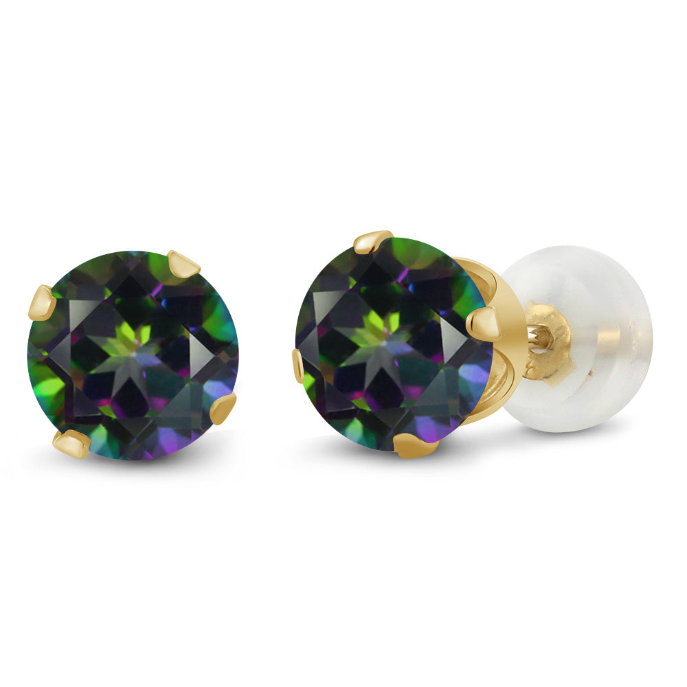 Green Mystic Topaz_Earrings in 10K Yellow Gold