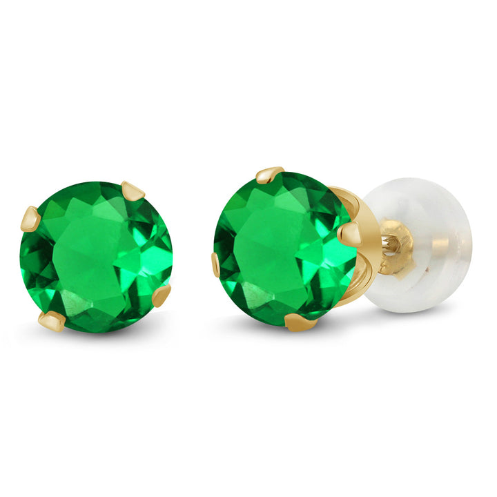 Nano Emerald - May_Earrings in 10K Yellow Gold