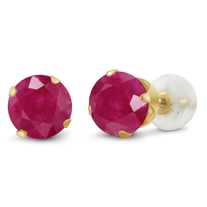 Ruby - July_Earrings in 10K Yellow Gold