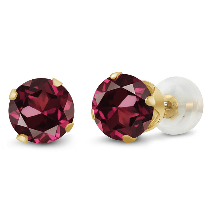 Rhodolite Garnet_Earrings in 10K Yellow Gold
