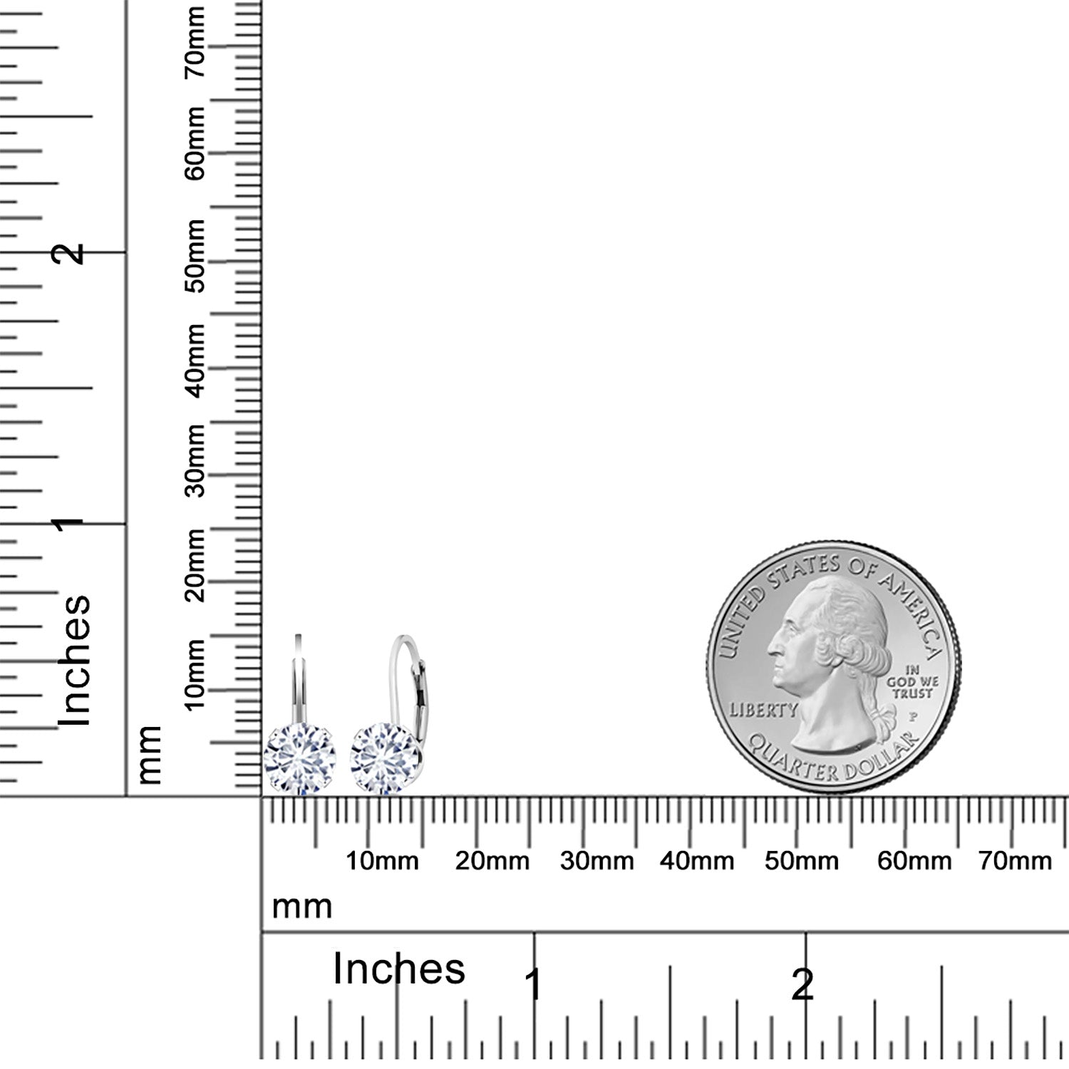 925 Sterling Silver 7MM Round Gemstone Birthstone Dangle Earrings | Fine Jewelry Gifts for Her Mom Women Wife