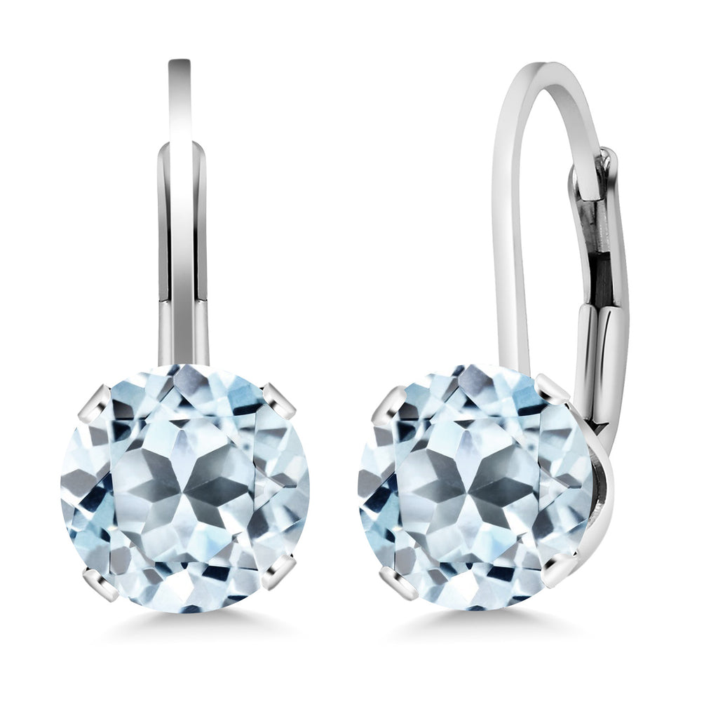 Sky Blue Topaz - November_Earrings in 925 Sterling Silver