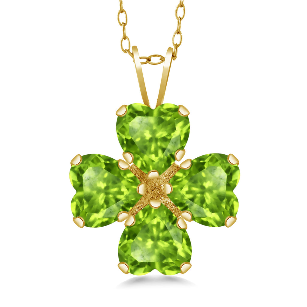 Peridot_Pendant in 925 Yellow Gold Plated Silver