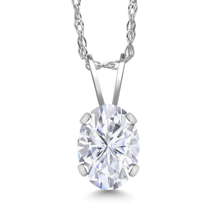 White Moissanite - April_Pendant in 14K White Gold