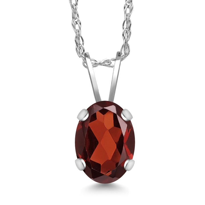 Garnet - January_Pendant in 14K White Gold