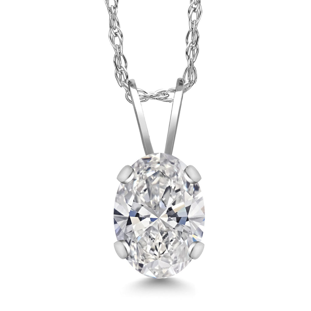 White Lab Grown Diamond - April_Pendant in 14K White Gold