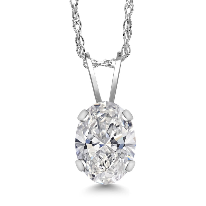 White Lab Grown Diamond - April_Pendant in 14K White Gold