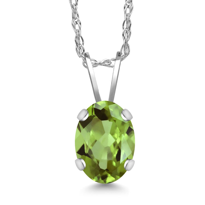 Peridot - August_Pendant in 14K White Gold