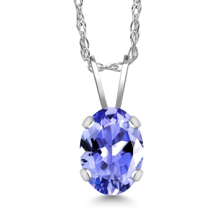 Tanzanite - December_Pendant in 14K White Gold