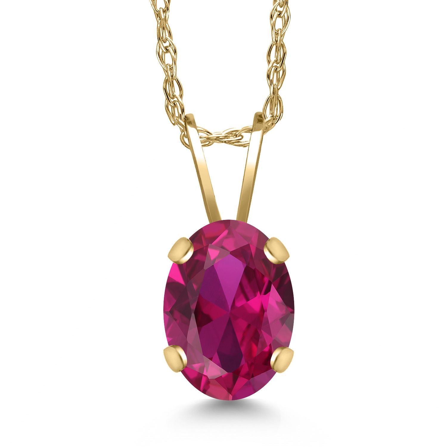 Created Ruby - July_Pendant in 14K Yellow Gold