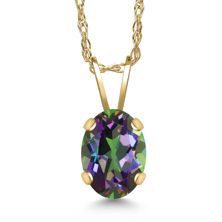 Green Mystic Topaz_Pendant in 14K Yellow Gold