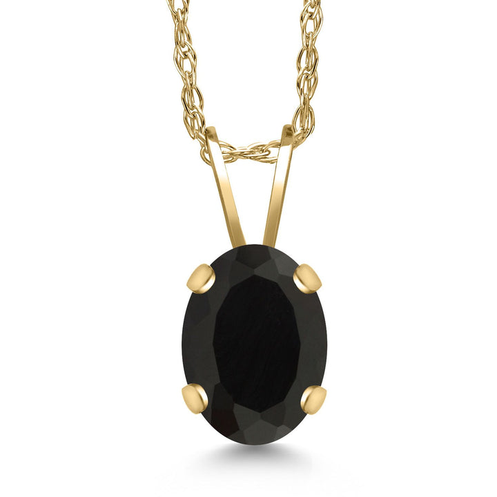 Onyx - December_Pendant in 14K Yellow Gold