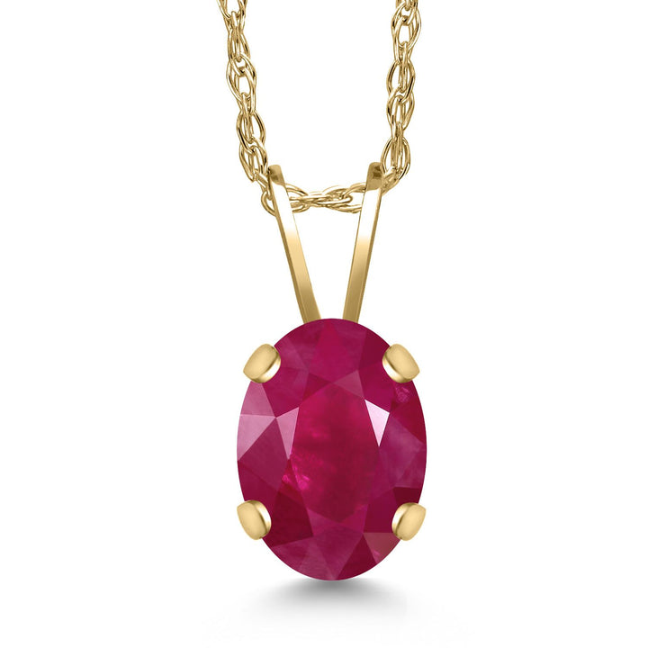 Ruby - July_Pendant in 14K Yellow Gold