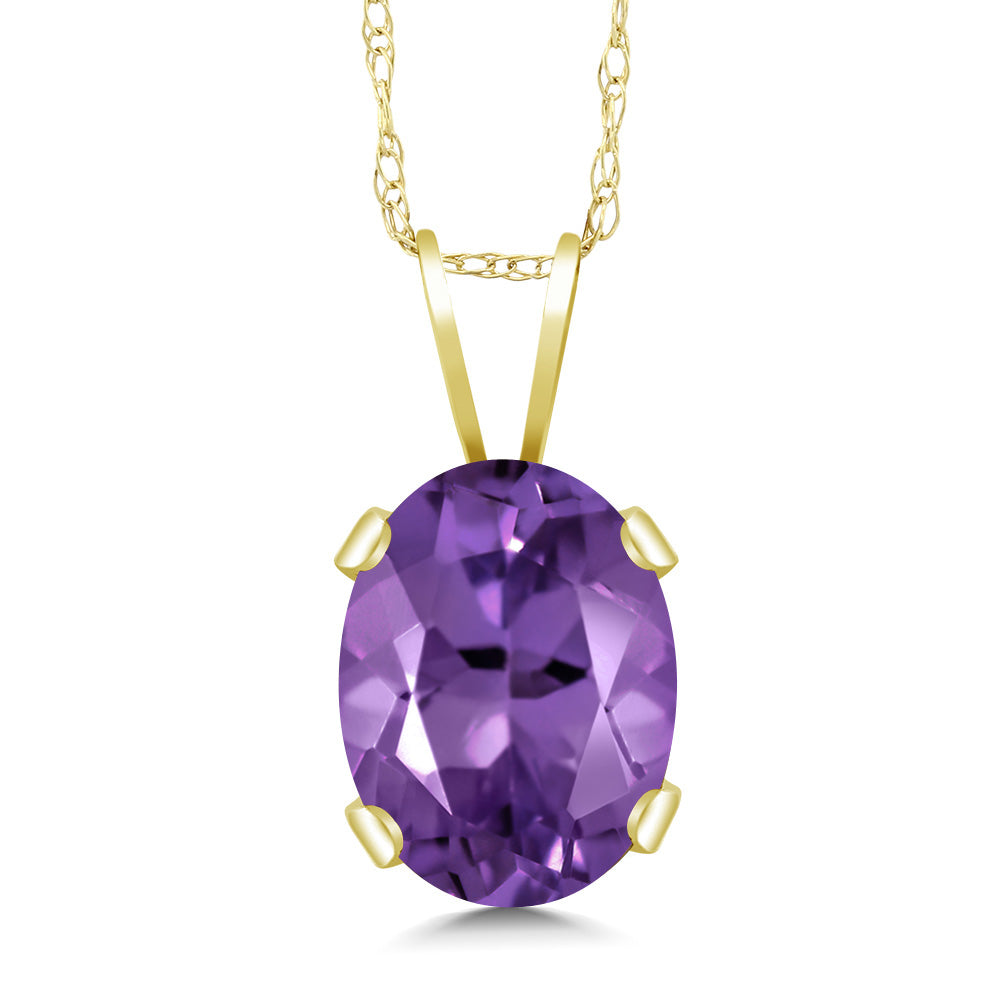Amethyst - February_Pendant in 14K Yellow Gold