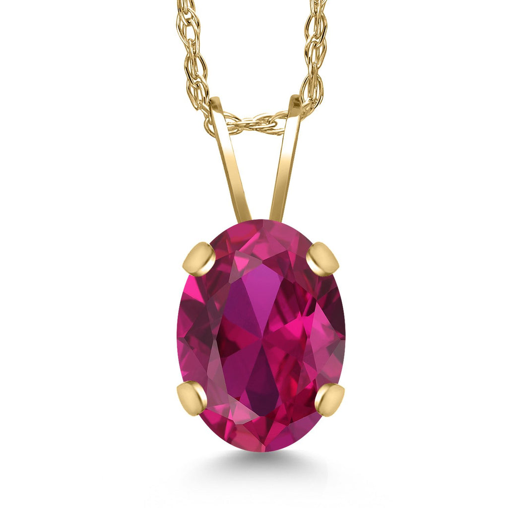 Created Ruby - July_Pendant in 14K Yellow Gold