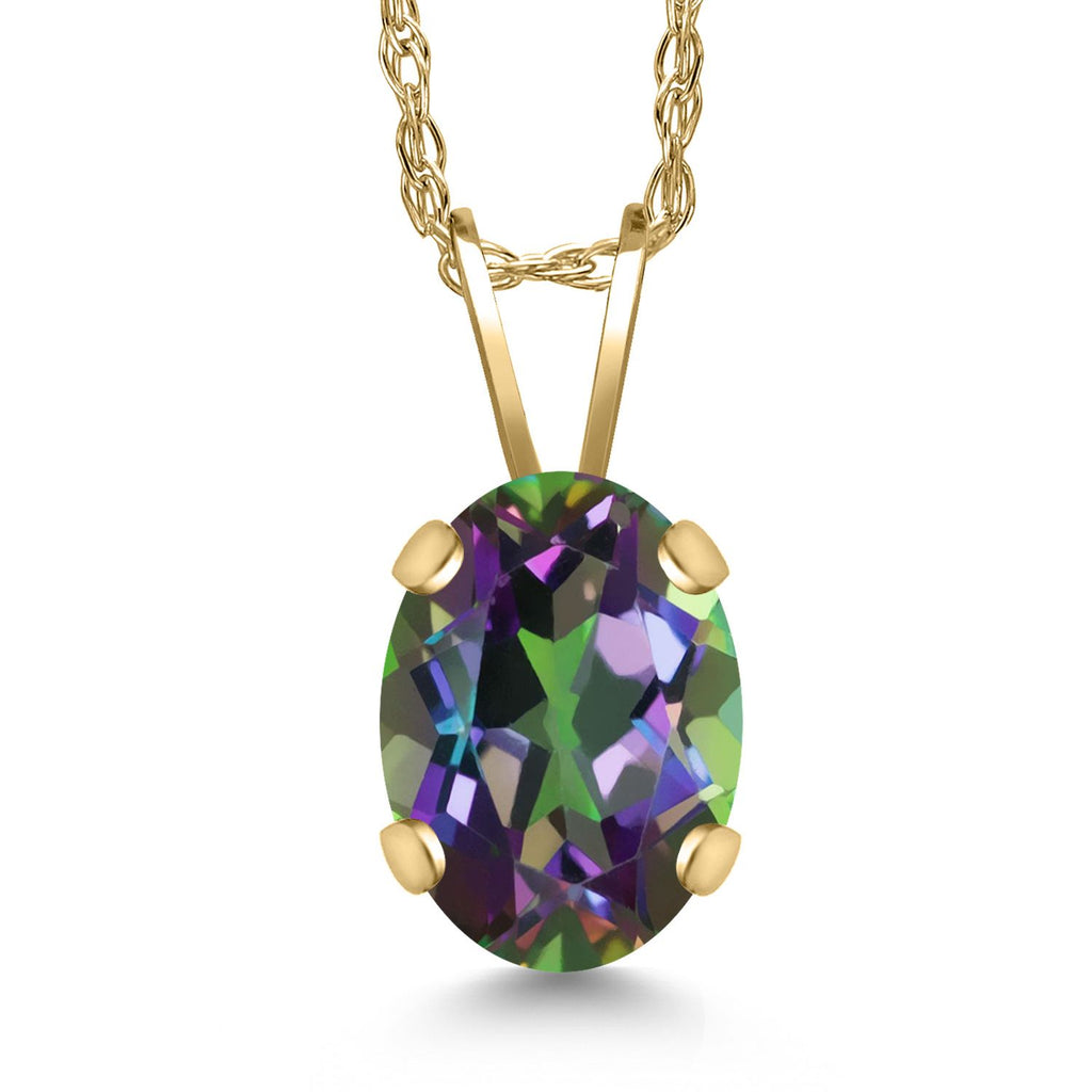 Green Mystic Topaz_Pendant in 14K Yellow Gold