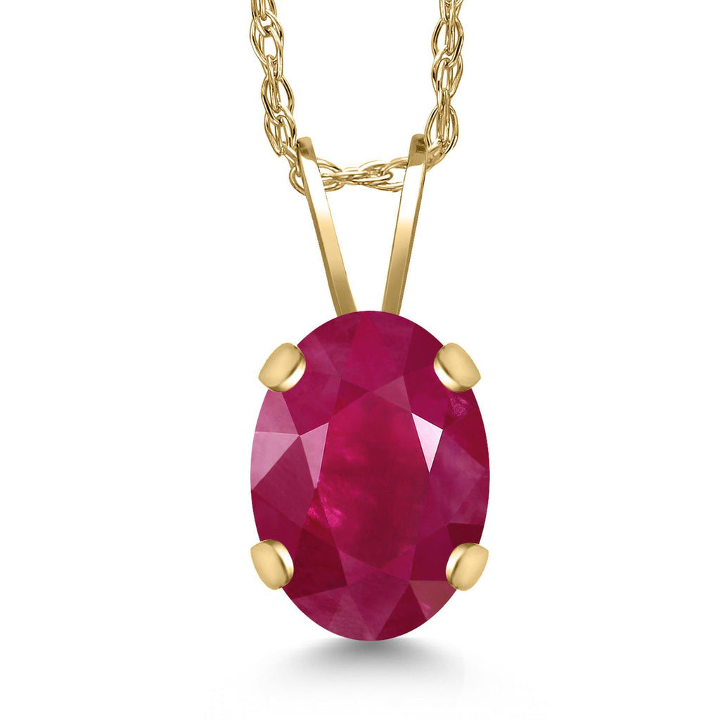 Ruby - July_Pendant in 14K Yellow Gold