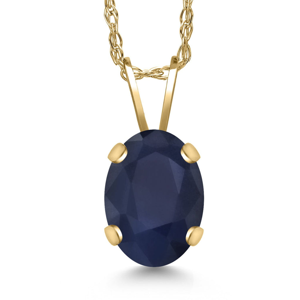 Blue Sapphire - September_Pendant in 14K Yellow Gold