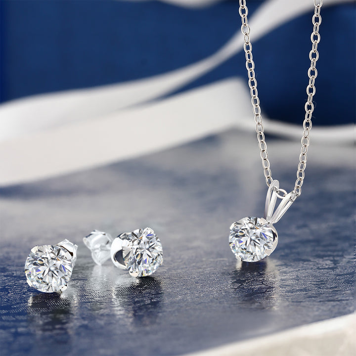 Pendant Earrings Set in 925 Sterling Silver