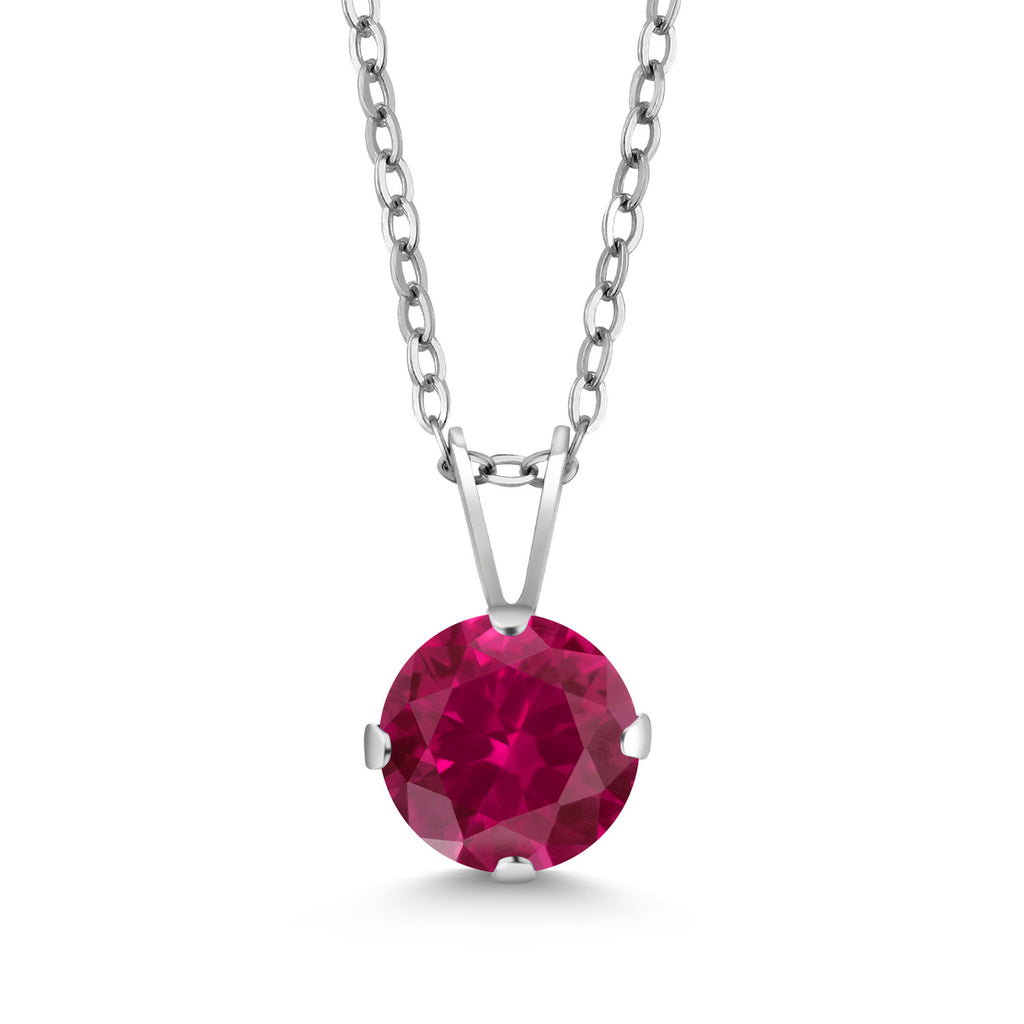 Created Ruby - July_Pendant in 925 Sterling Silver