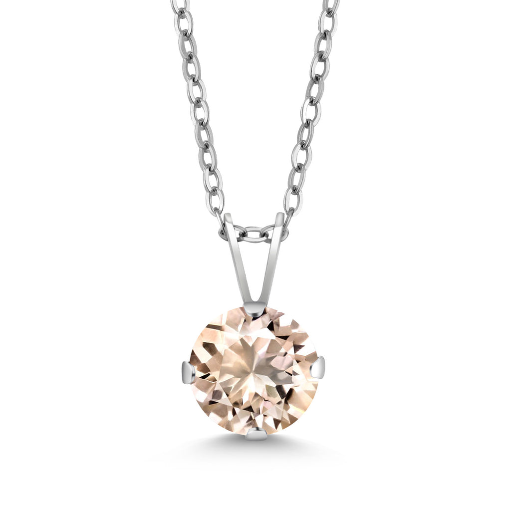Morganite - October_Pendant in 925 Sterling Silver
