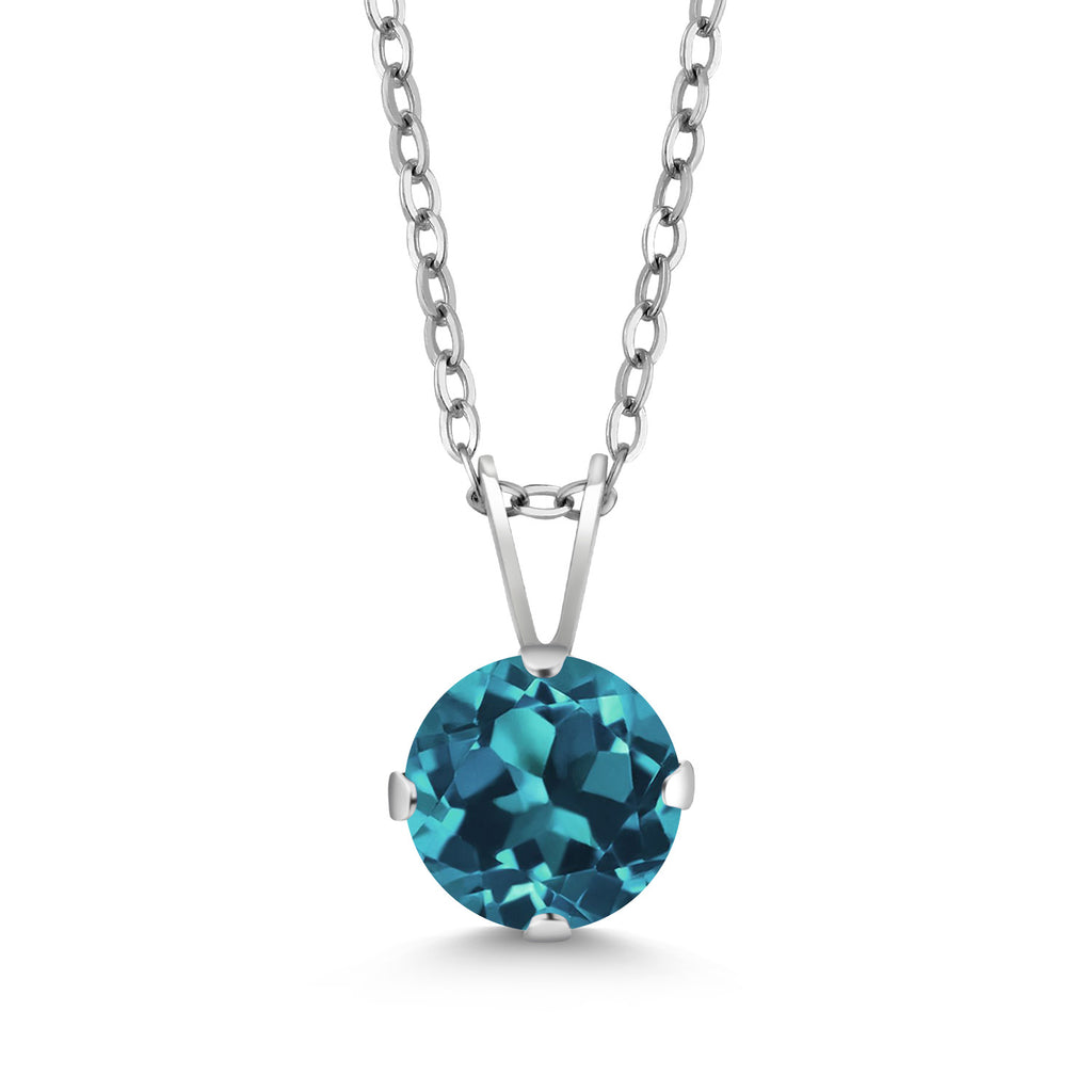 London Blue Topaz - November_Pendant in 925 Sterling Silver