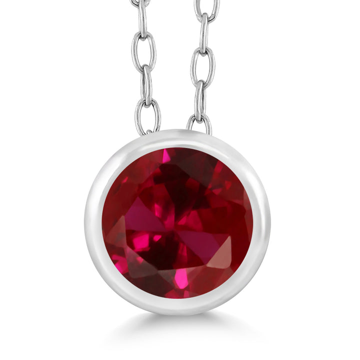 Created Ruby - July_Pendant in 925 Sterling Silver
