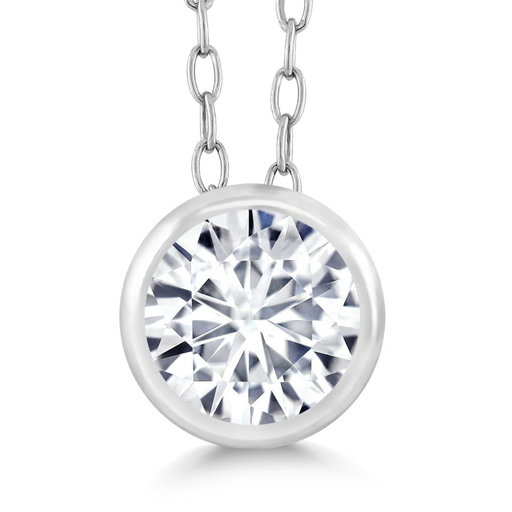 White Lab Grown Diamond - April_Pendant in 925 Sterling Silver