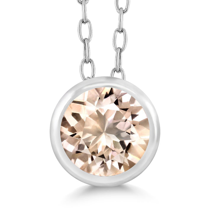 Morganite - October_Pendant in 925 Sterling Silver