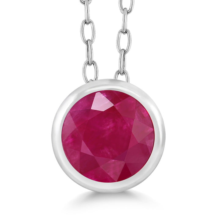 Ruby - July_Pendant in 925 Sterling Silver