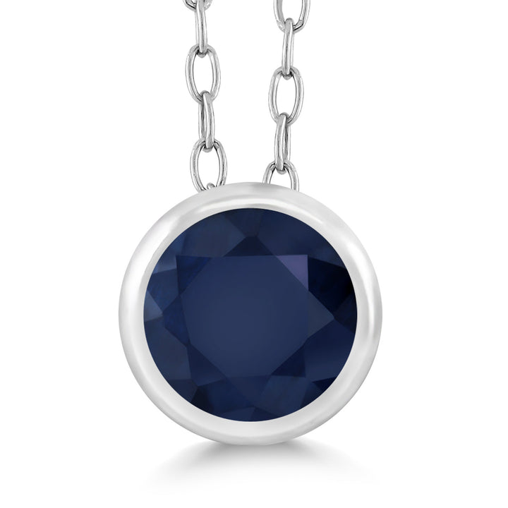 Blue Sapphire - September_Pendant in 925 Sterling Silver