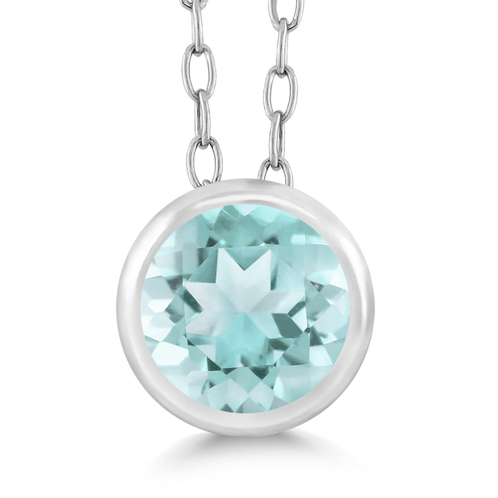 Sky Blue Topaz - November_Pendant in 925 Sterling Silver