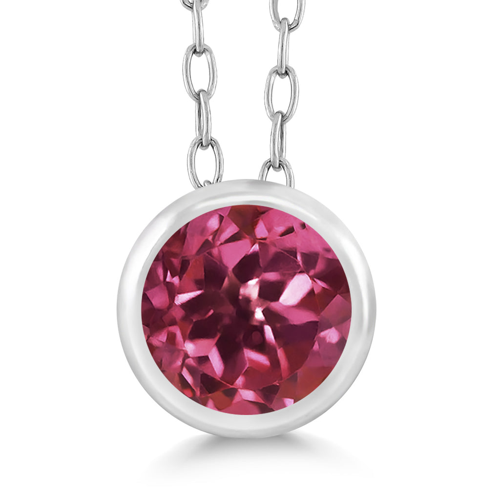 Pink Tourmaline - October_Pendant in 925 Sterling Silver