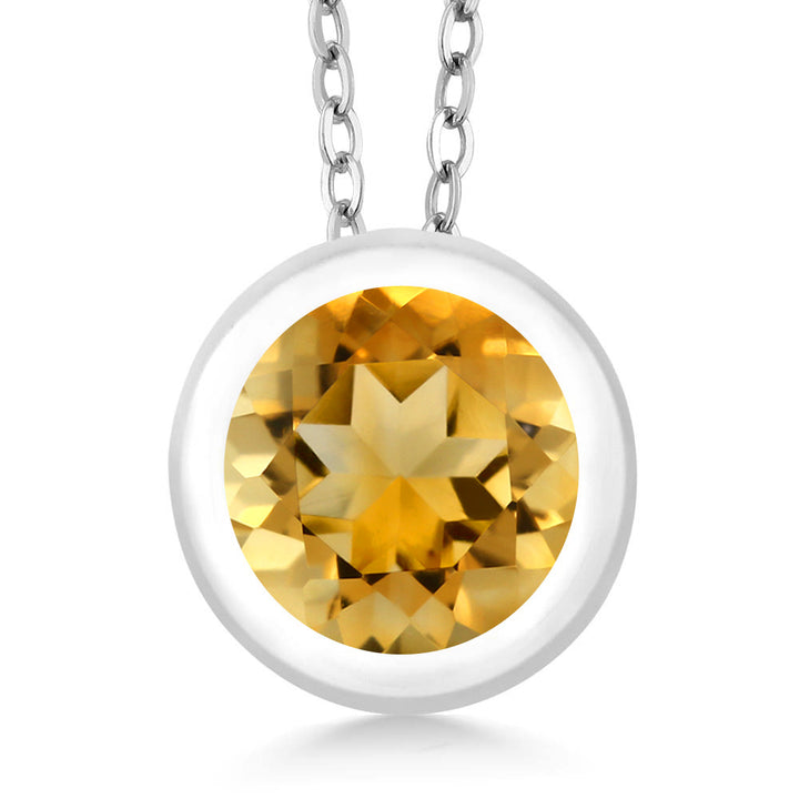 Citrine - November_Pendant in 925 Sterling Silver