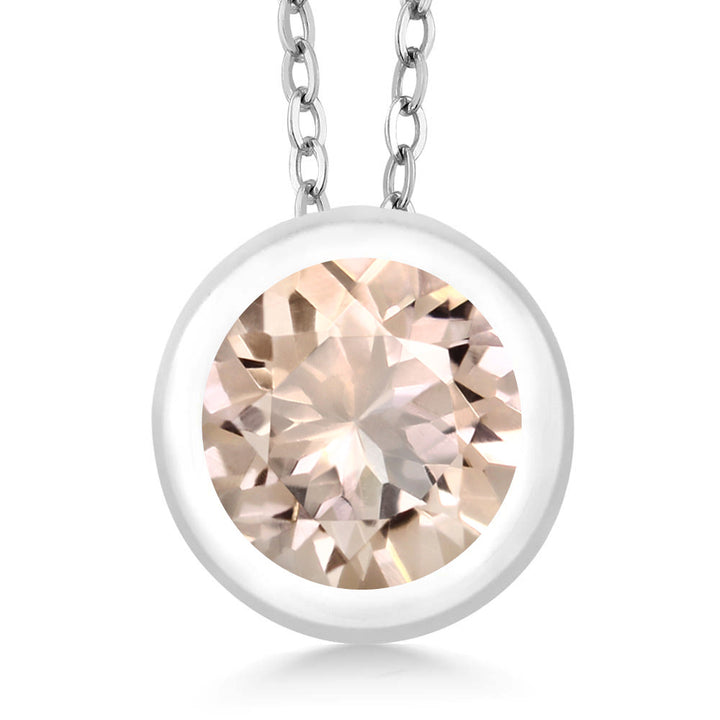 Morganite - October_Pendant in 925 Sterling Silver