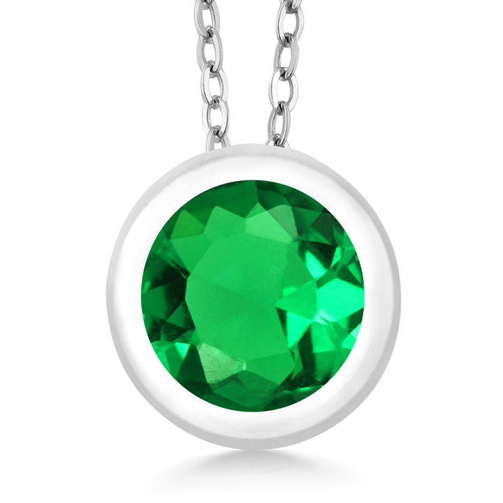 Nano Emerald - May_Pendant in 925 Sterling Silver