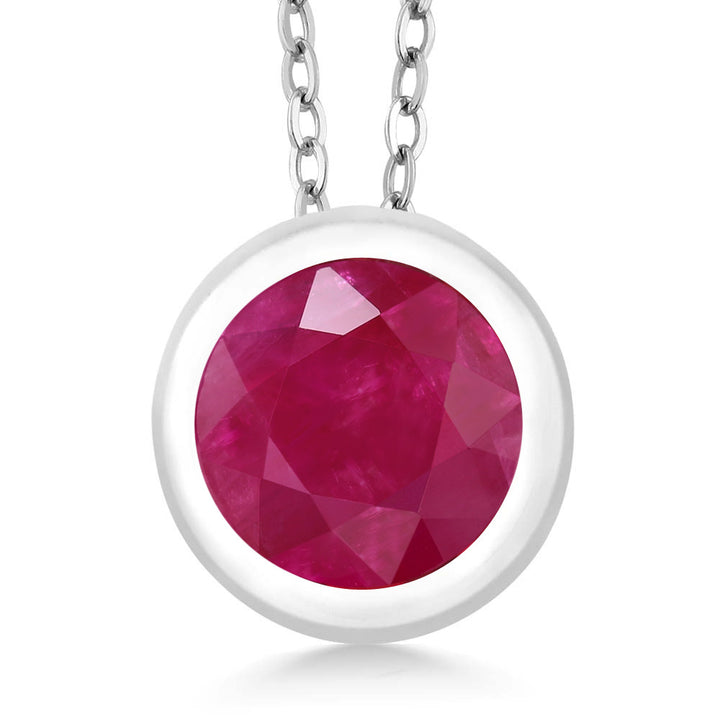 Ruby - July_Pendant in 925 Sterling Silver