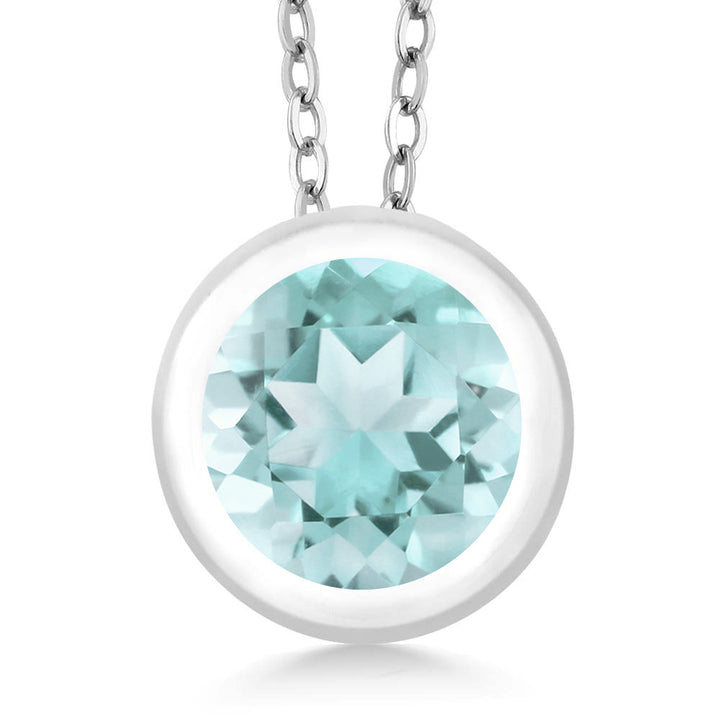 Sky Blue Topaz - November_Pendant in 925 Sterling Silver