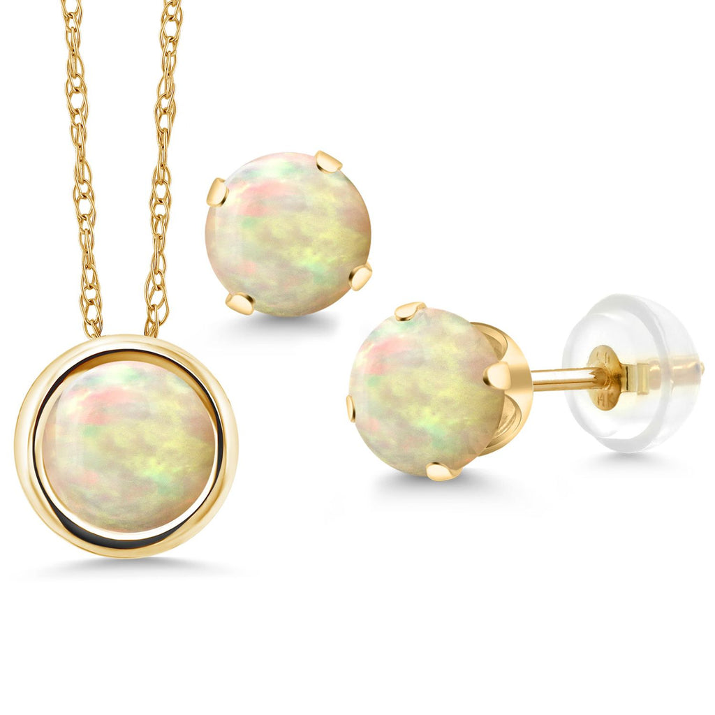 Pendant Earrings Set in 14K Yellow Gold