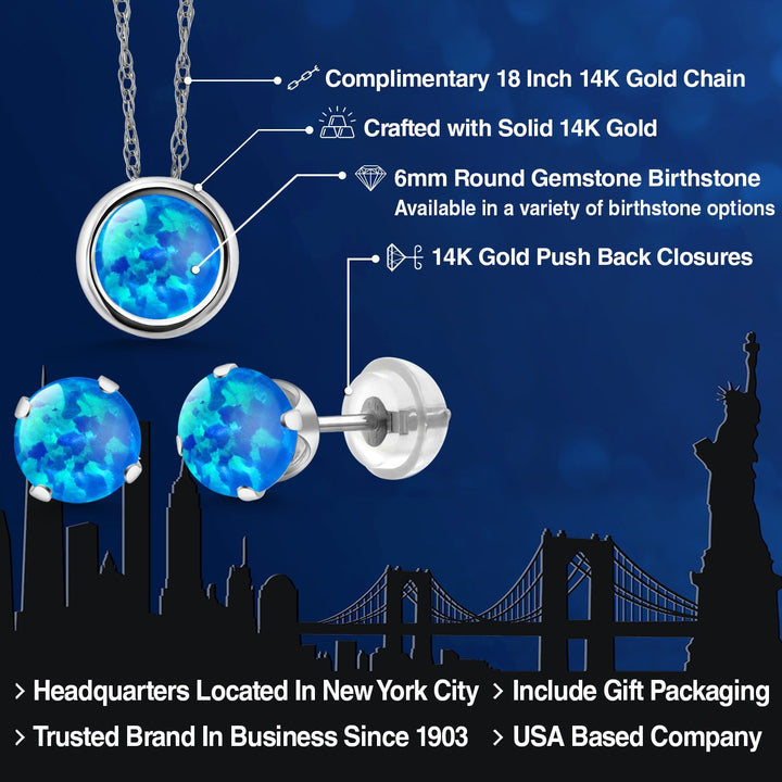 Pendant Earrings Set in 14K White Gold