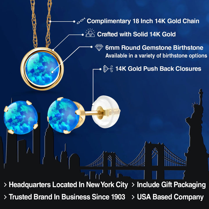 Pendant Earrings Set in 14K Yellow Gold