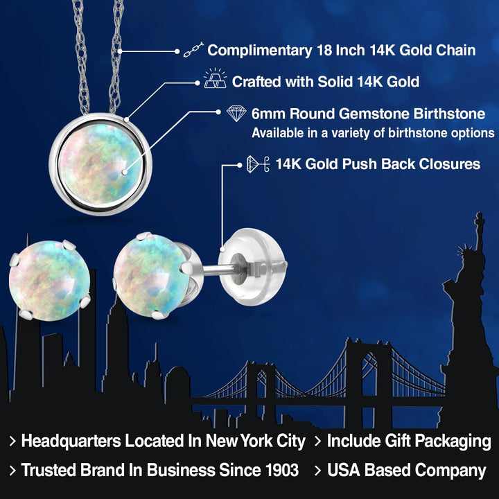 Pendant Earrings Set in 14K White Gold