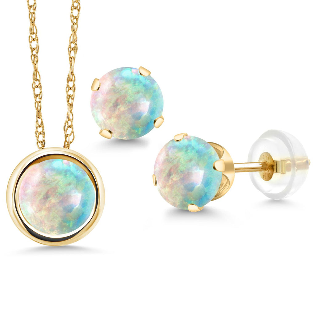 Pendant Earrings Set in 14K Yellow Gold