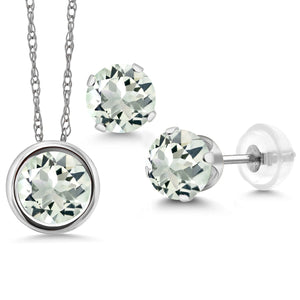 Pendant Earrings Set in 14K White Gold