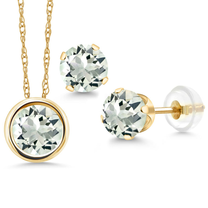 Pendant Earrings Set in 14K Yellow Gold