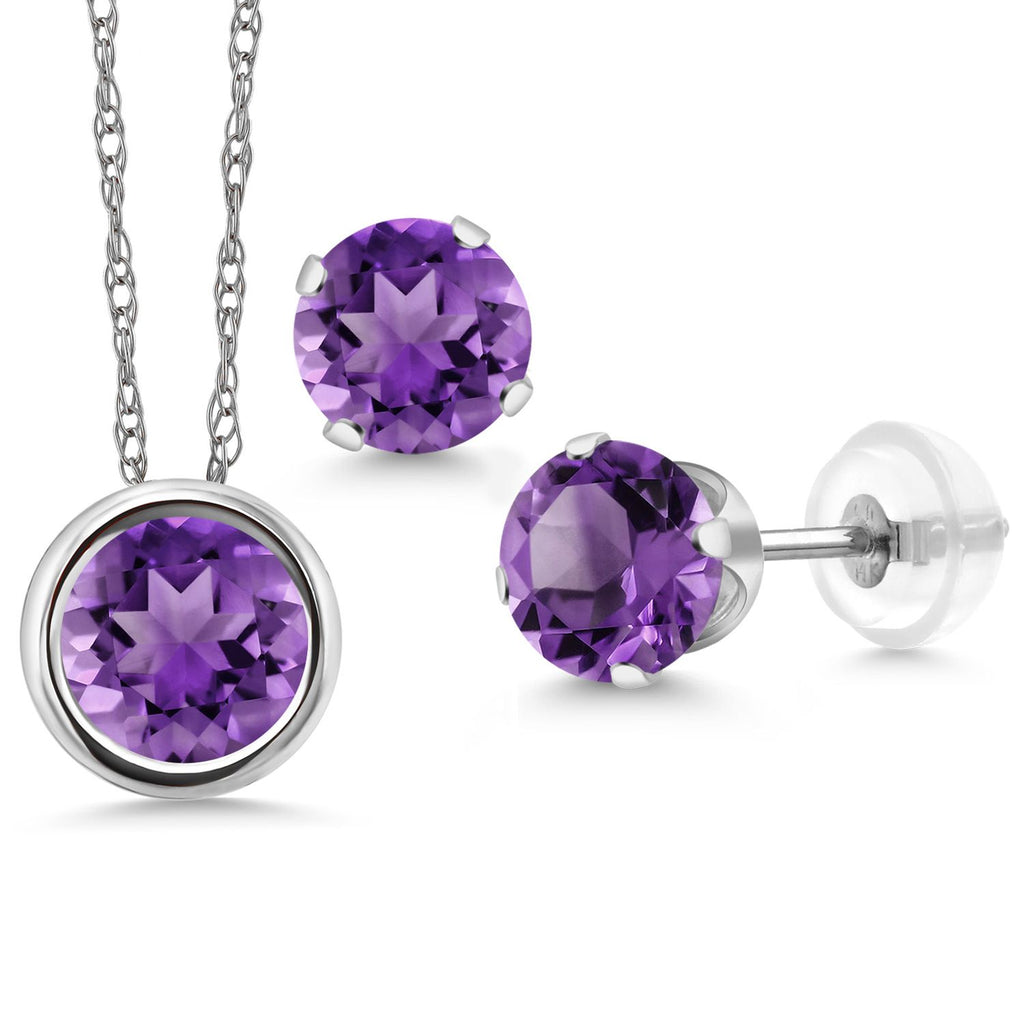 Pendant Earrings Set in 14K White Gold