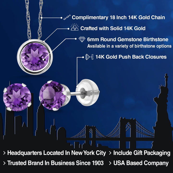 Pendant Earrings Set in 14K White Gold